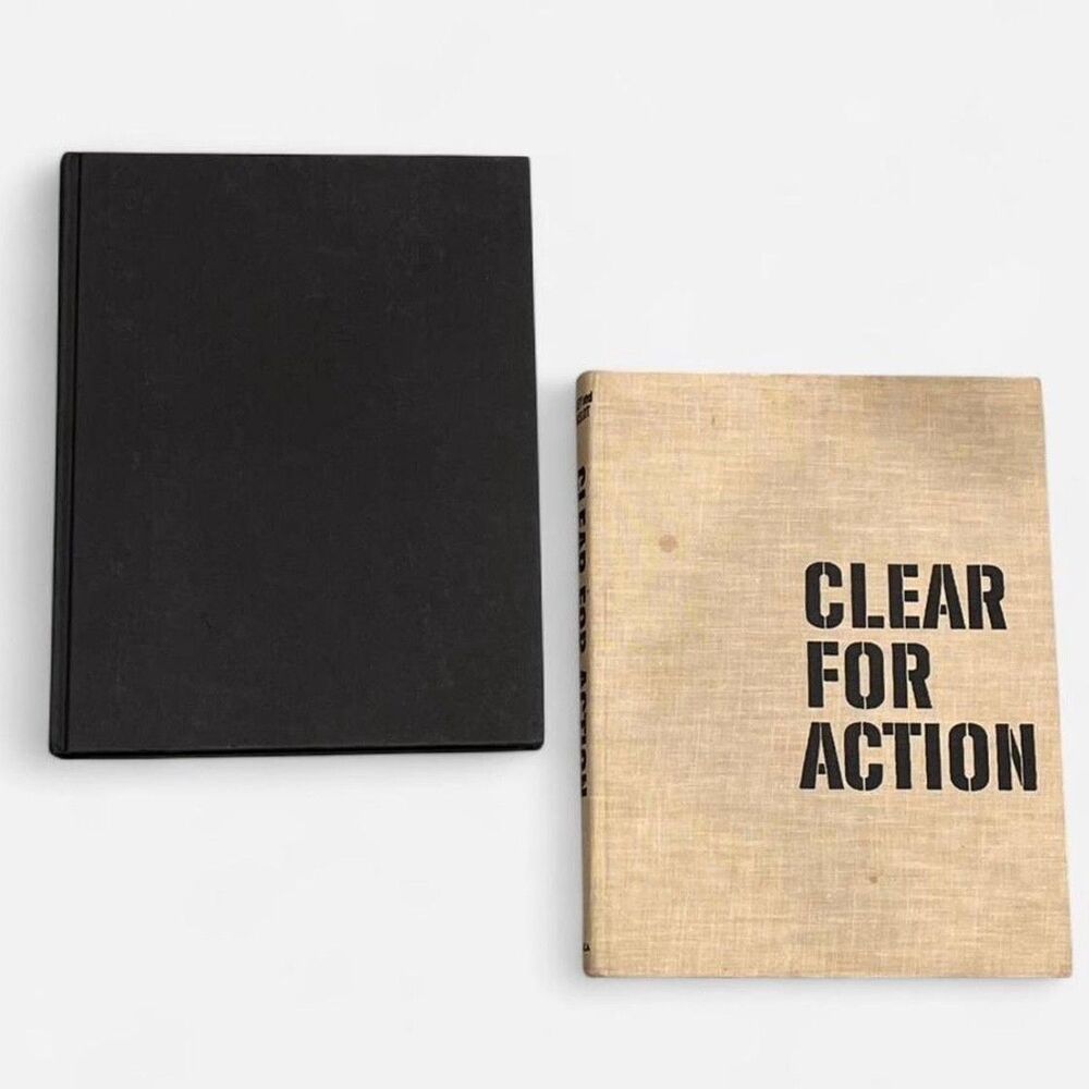 ANTIQUE Clear for Action & High Road to Promontory Two decorative books